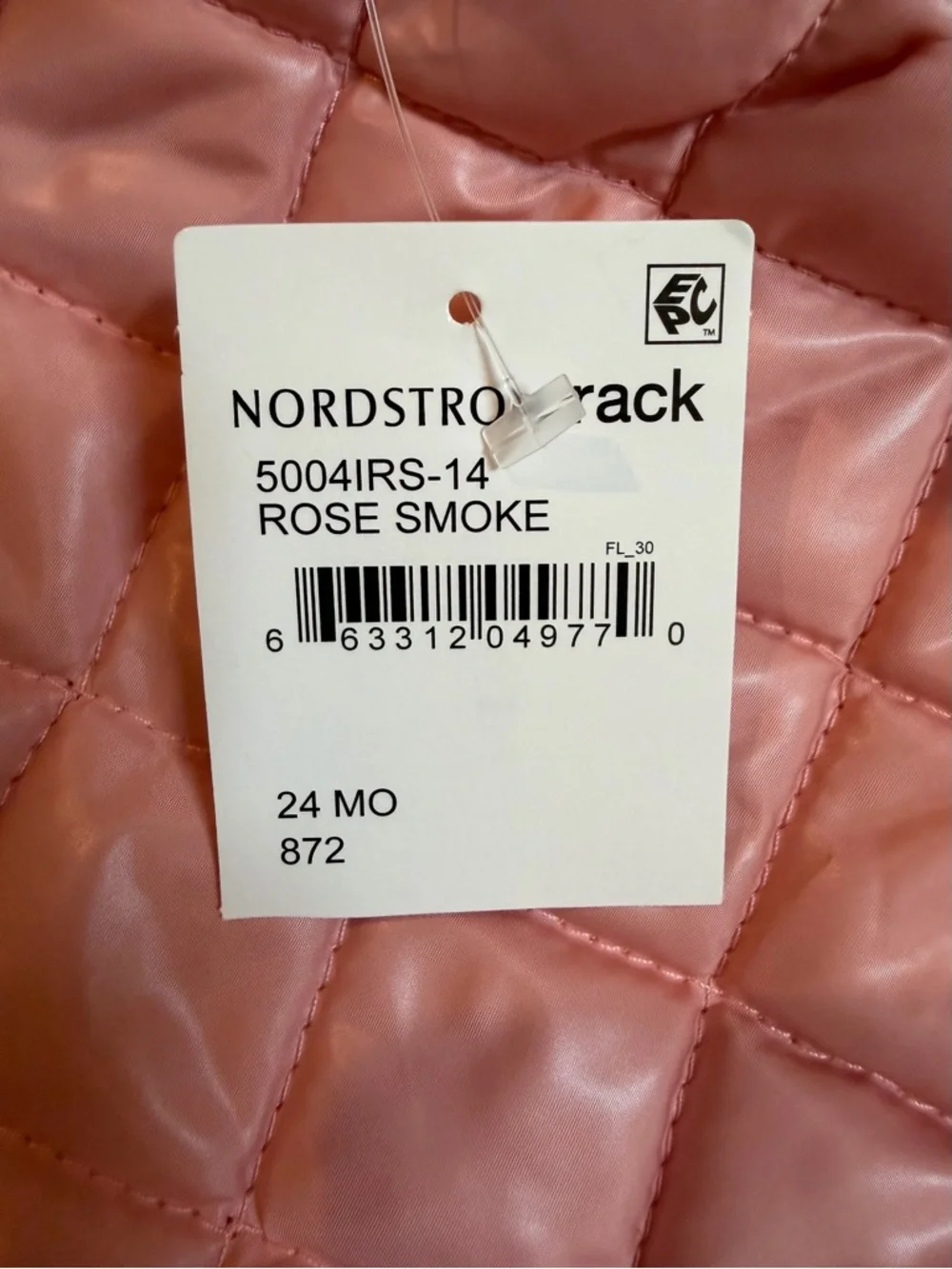 NWT Urban Republic Quilted Barn Coat in Rose, Size 24 M, MSRP $70